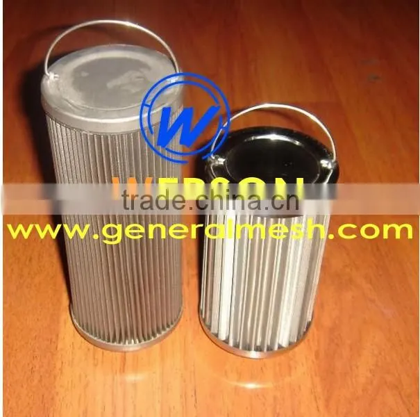 mahle hydraulic oil filter element ,pleated filter cartridge in 316 s.s mesh