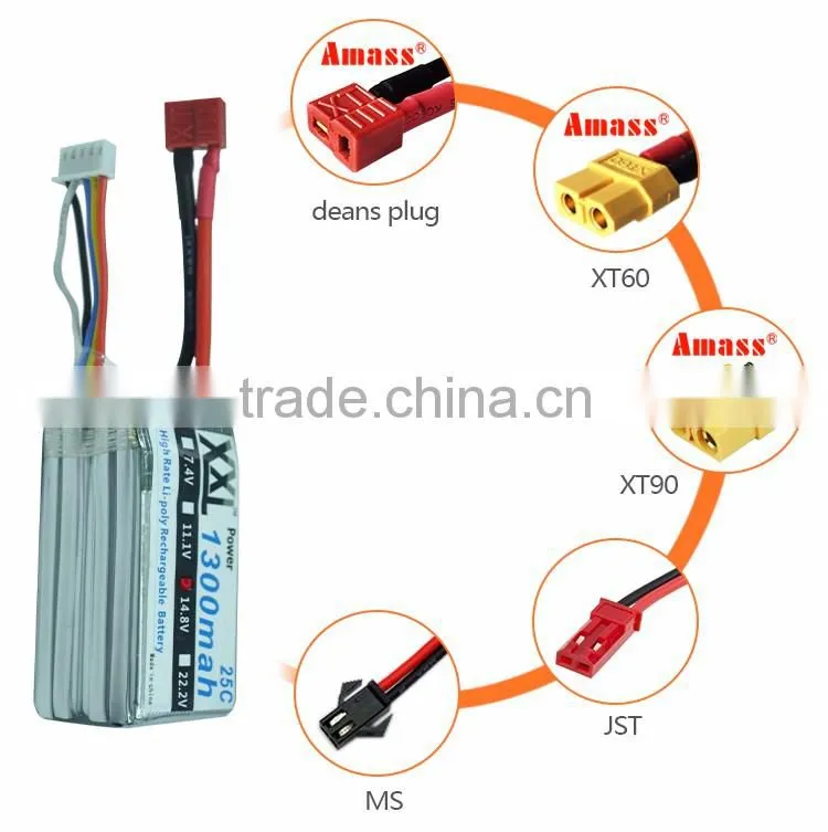 XXL 25C 1300mAh 4S 14.8V lipo battery batteria akku packs with accumulators rc helicopters Toys & Hobbies