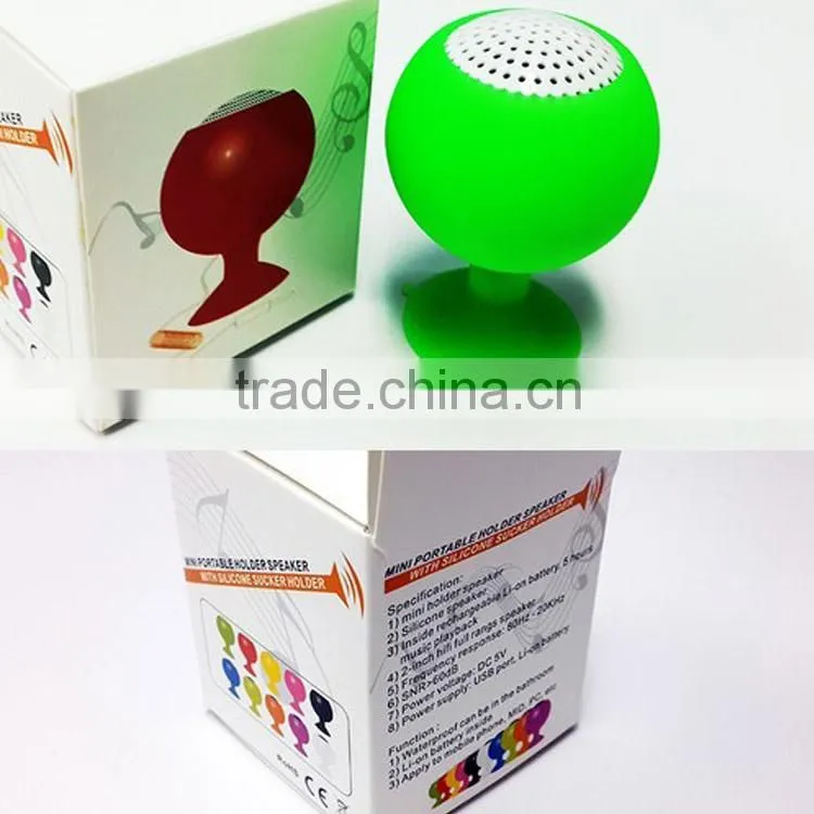 Mini Portable Silicone Sucker Holder Speaker Waterproof Can Be in The Bathroom