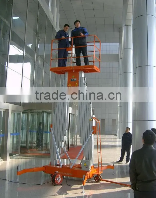 hot sale aerial working double mast aluminum alloy lift platform
