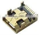 CE 8 pin micro usb male pcb connector