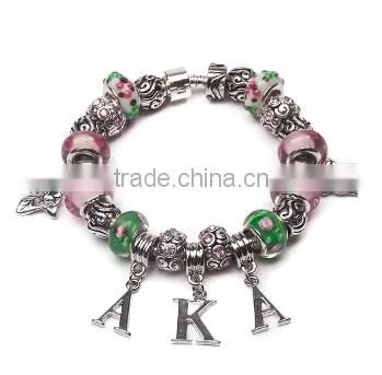 Alpha Kapp Alpha wholse alloy AKA bracelets beads sorority bracelets for girls and women Sorority PDI Charm Bracelet