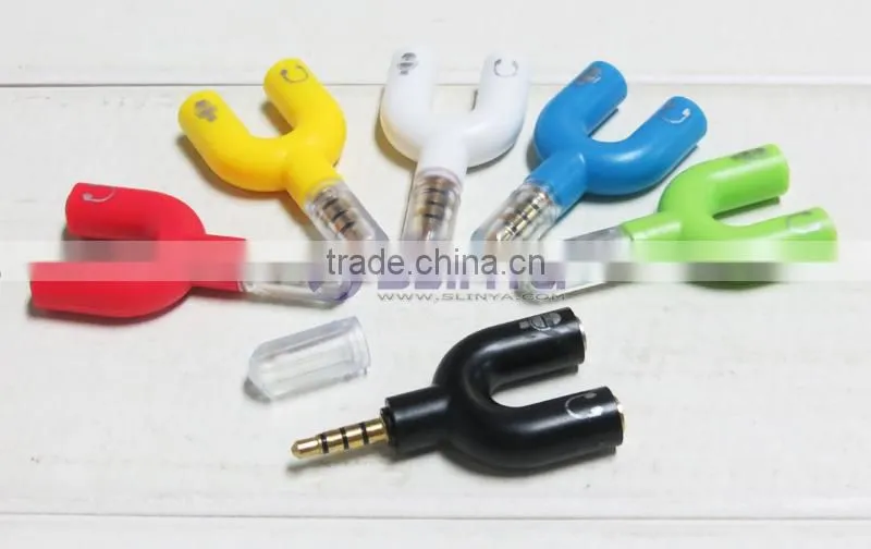 Earphone Headphone Jack Ear Cup Splitter Adaptor Music Share Set