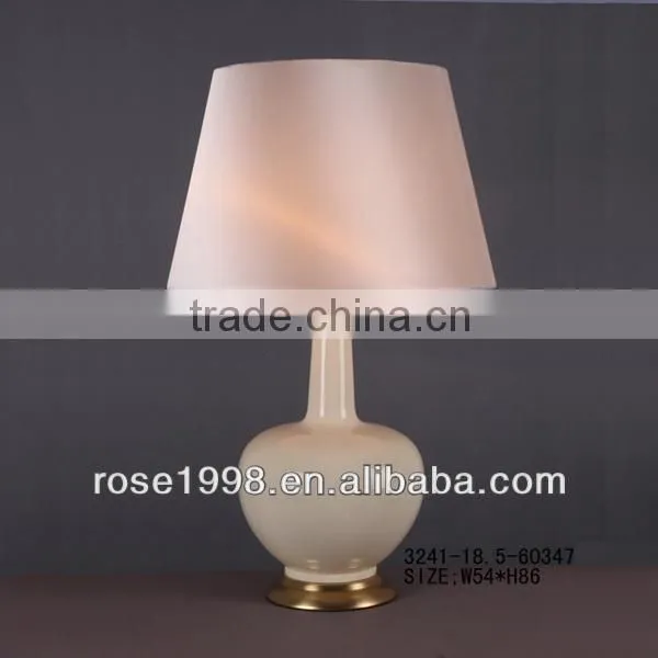 cream light with satin shade for table