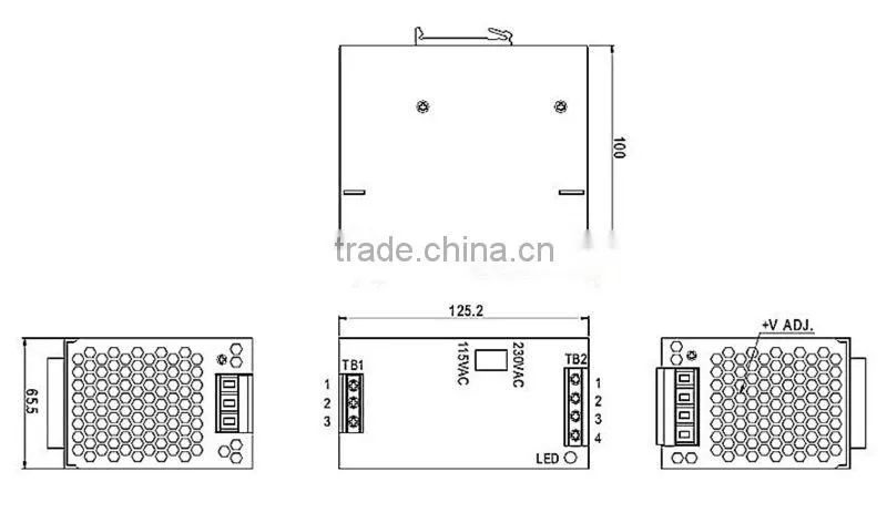 CE Approval DR-120 120w 12v 24v 48v Din Rail switching power supply 120w 12v 24v 48v