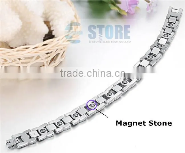 Stainless Steel Bracelet Bio Magnetic Bracelets With Scalar Energy Bracelet Silver