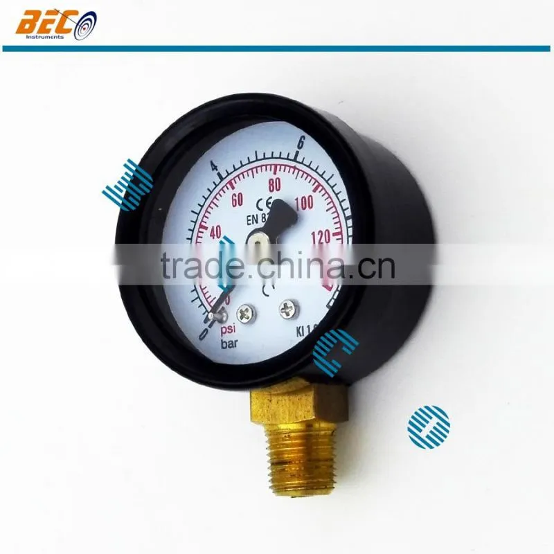 wide use best black metal air water pressure gauge manometer