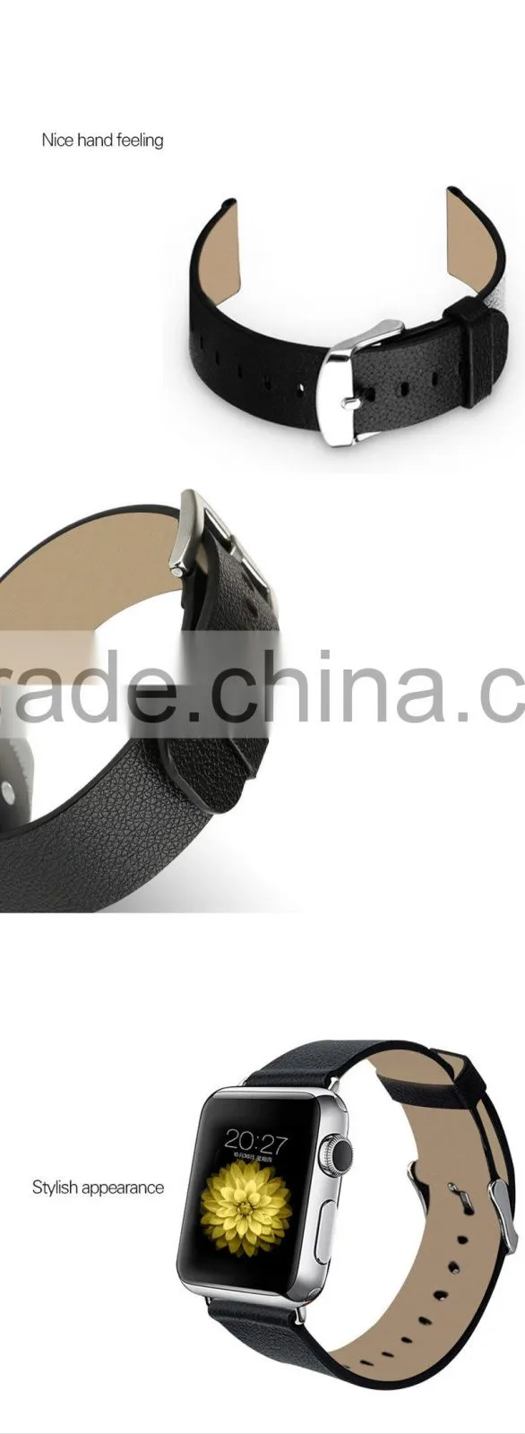 Shengo Hot Selling High Quality Leather Strap Watch Band for Apple watch