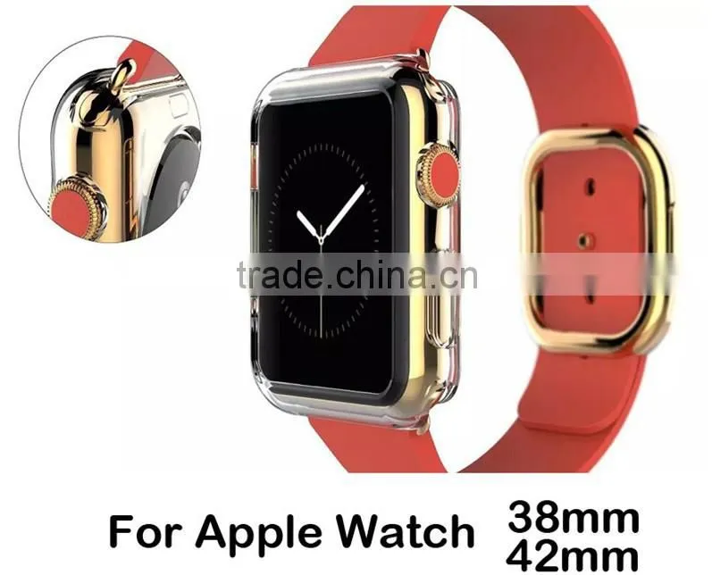 2015 Hot Selling Factory Buckle TPU Cover for Apple Watch With Band Adapter