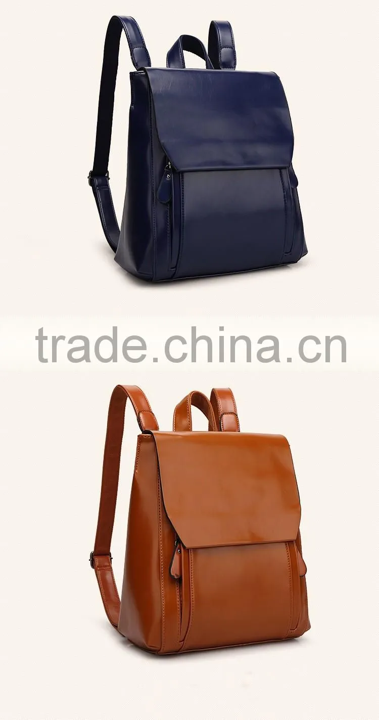 china 2016 new products leisure leather backpack for girls
