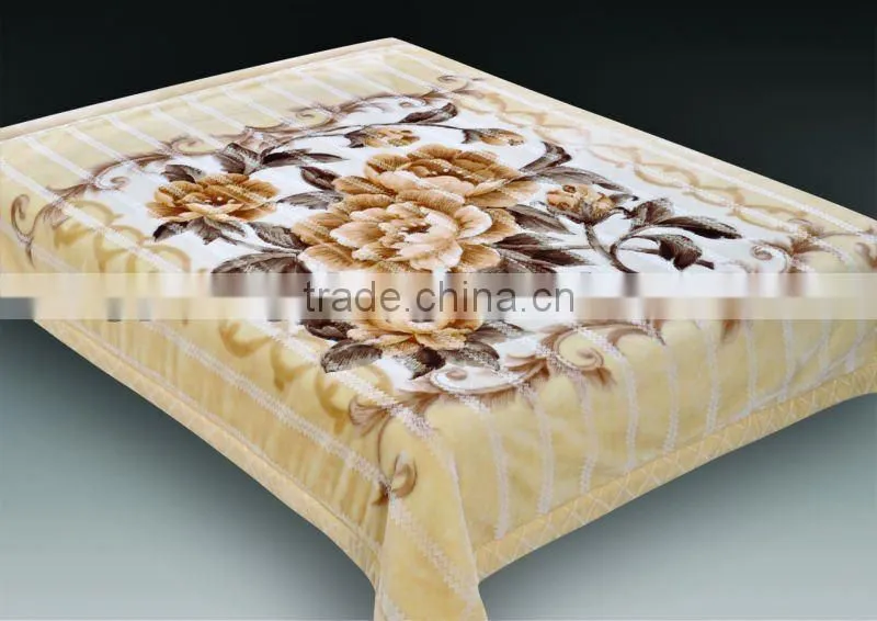 100% polyester raschel printed zig zag blanket