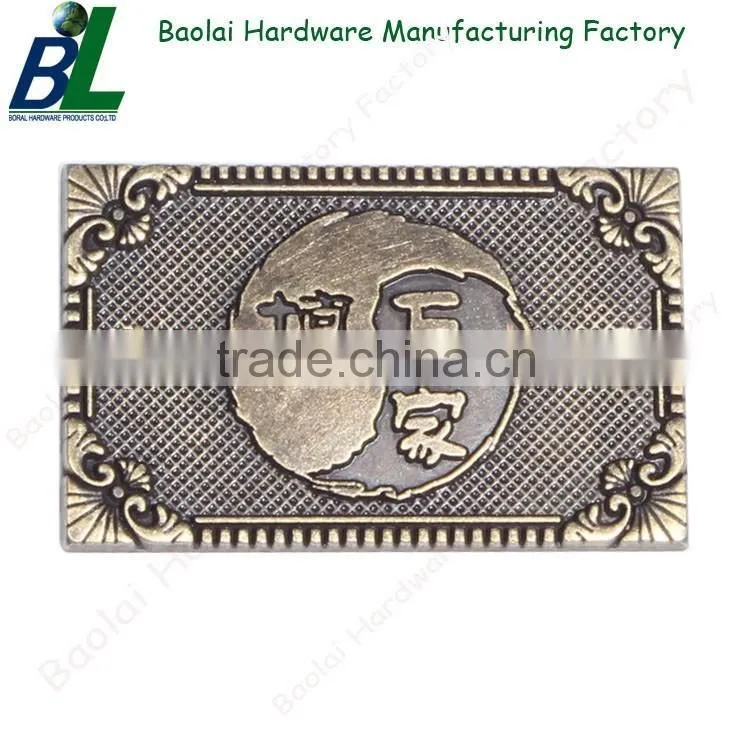 Square shape brushed metal logo maker