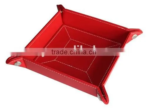 leather valet coin tray