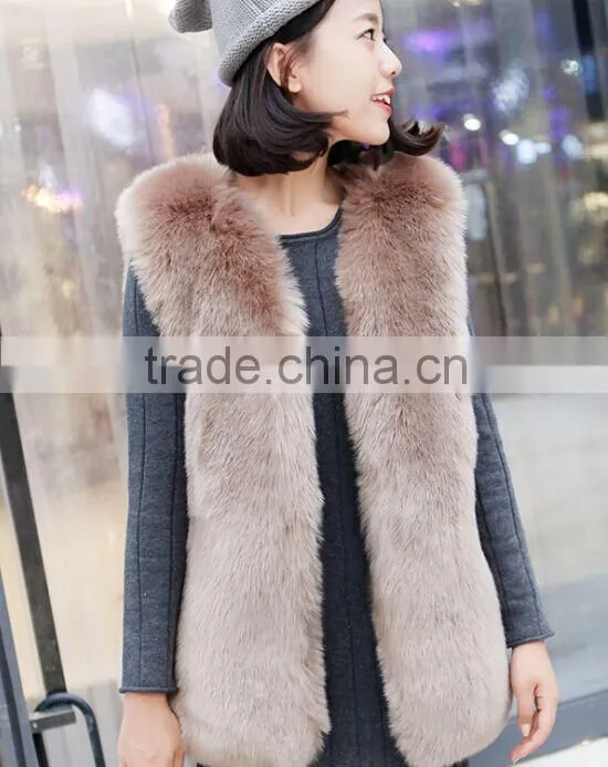 QYQX-001 High quality blue fox fur vest
