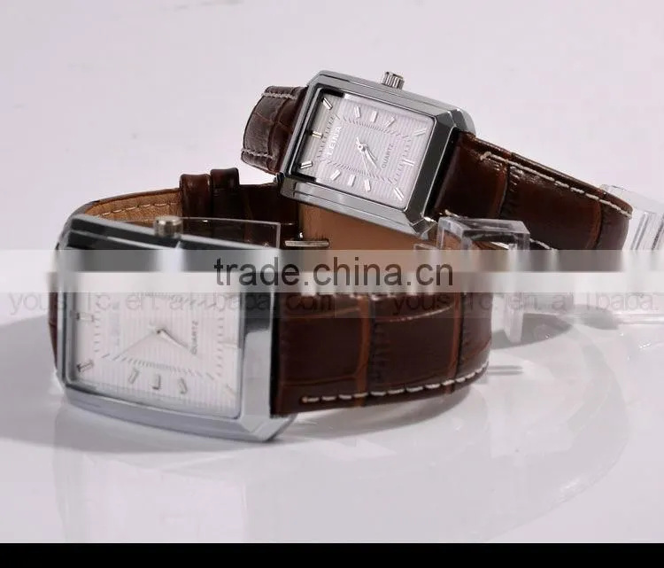 Stainless steel Automatic Leather Strap Lovers Wrist Watch