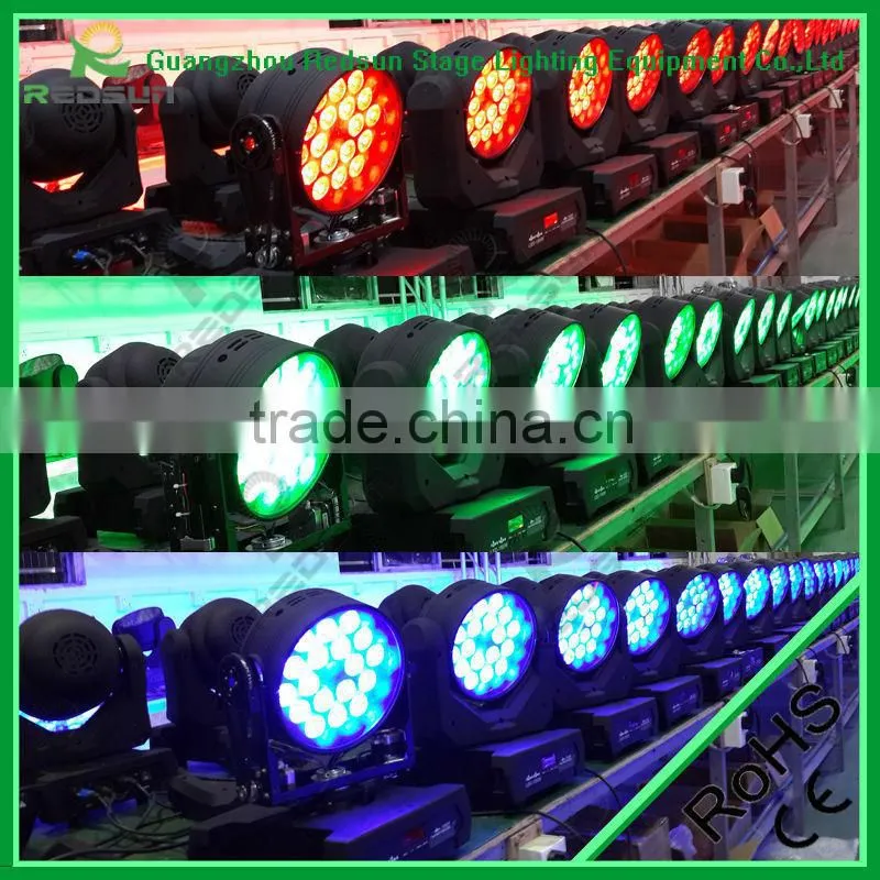 Lowest price!!!Professional High quality LED Wash Moving Head 10W 18 pcs (RGBW) RGBW 3 W LED Scheinwerfer Moving lights