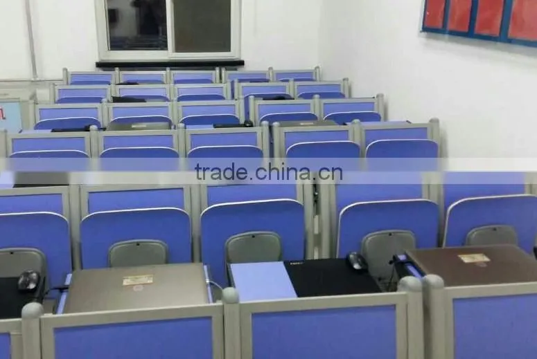 Y leg auditorium desk and chair with armrest