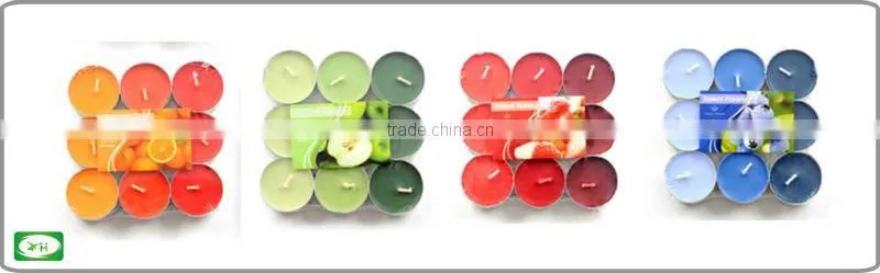 9pc pack of 4 hour scented tealight candle/mini tealight candles/bulk tealight candles