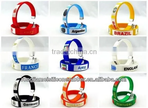 promotion 2014 flag bracelet, world cup bracelet/ wristband