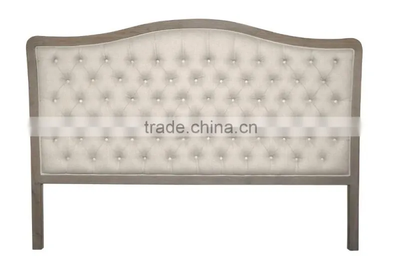 European country style Solid Wooden Fabric Button antique tufted bed headboard