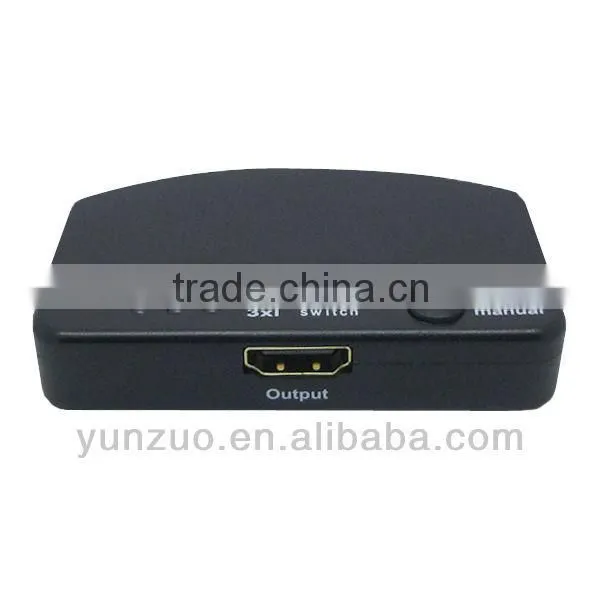 MINI HDMI switch 3x1 3 inputs 1 output with IR remote control