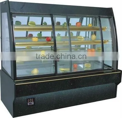 European-style front slide glass door display pastry/cake refrigerator cabinet/showcase