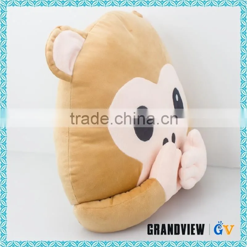 Funny Plush Animal Monkey Shaped Whatsapp Emoji Pillows For Decorative