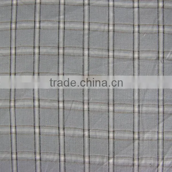 grey grid pattern 100% cotton yarn dyed shirting fabric with cheap price