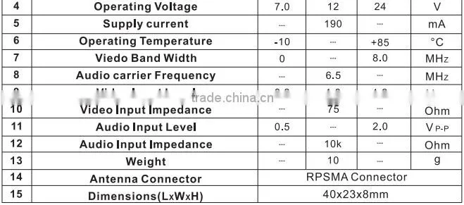 TS5823 ultra-mini 5.8GHz 200mW 32 channel FPV wireless AV transmitter