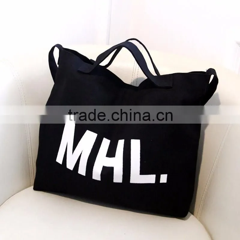 Accept custom logo canvas material single shopping bag