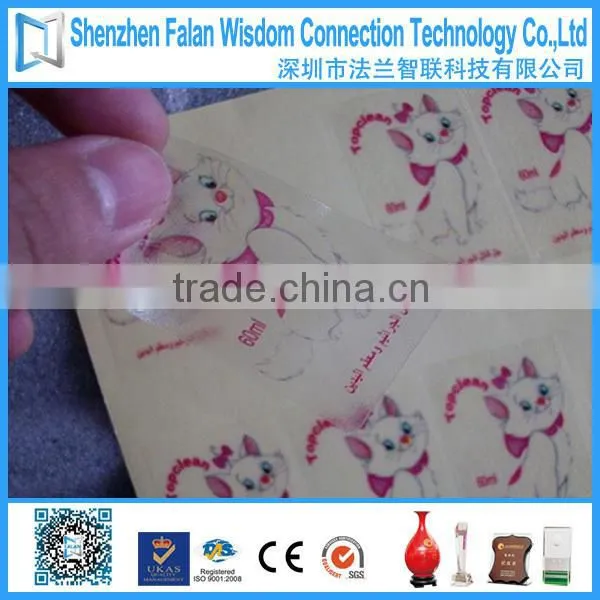 Custom transparent sticker printing China supplier