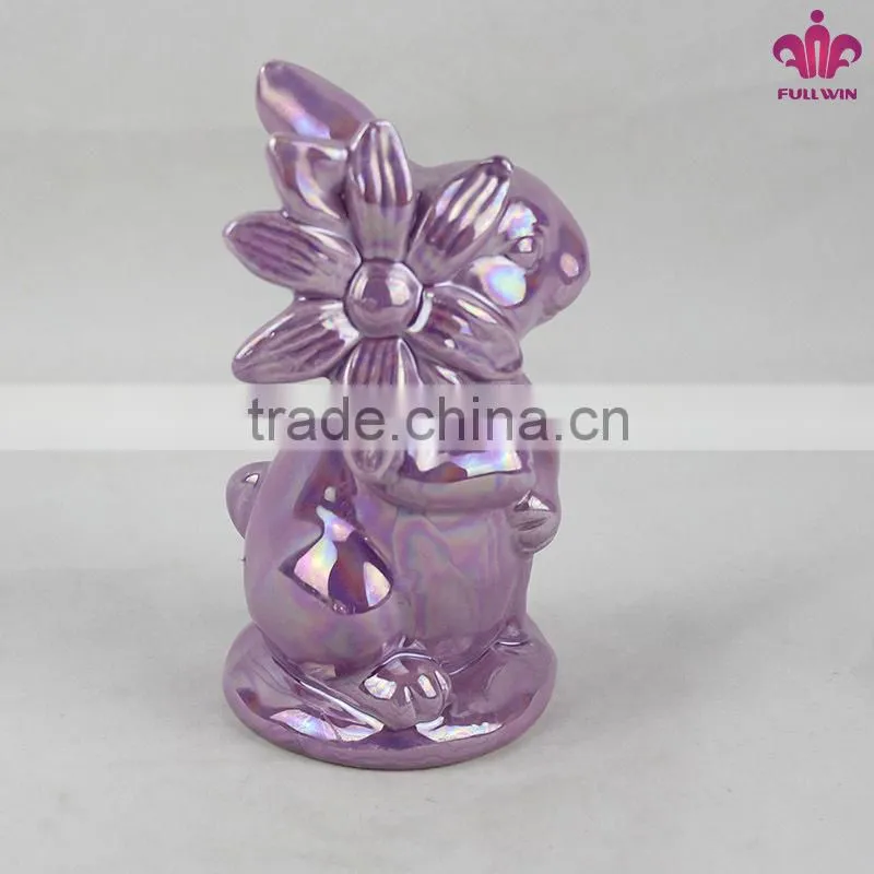 Peal glazed Ceramic Rabbit Decoration for Easter Day