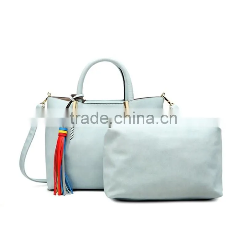 Dongguan factory fashion ladies handbag wholesale leather set handbag