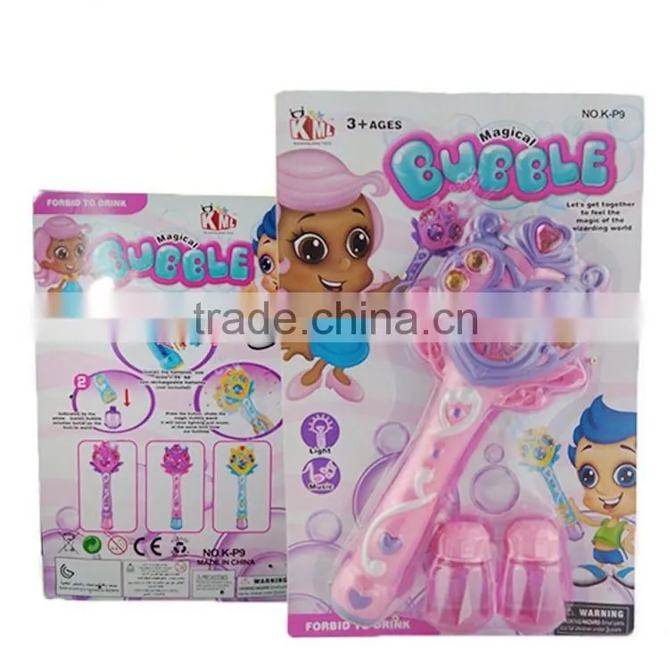 CB1802999 Kids Electrical Magic Bubble Wand Toy Music with Light 2 Bottles of Bubble Water