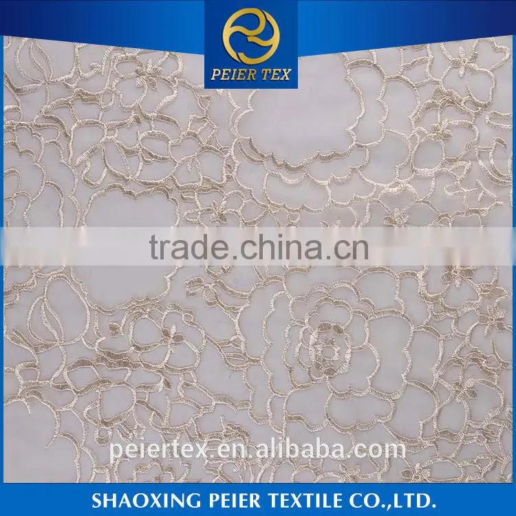 Textile supplier embroidered material, tulle embroidery designs, dupion silk embroidered fabrics