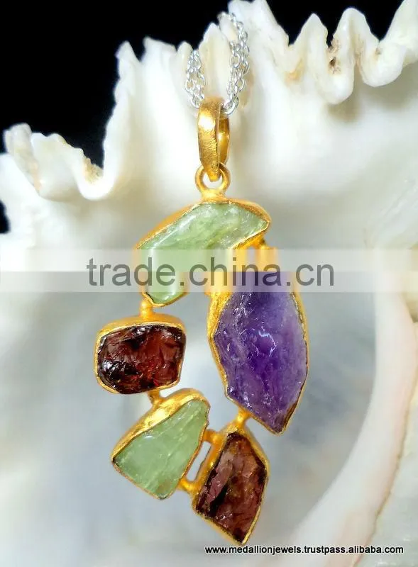 Labradorite Long Oval Druzy Rough Gemstone Pendant, 925 Solid Sterling Silver Pendant, Designer Raw Bezel Pendant