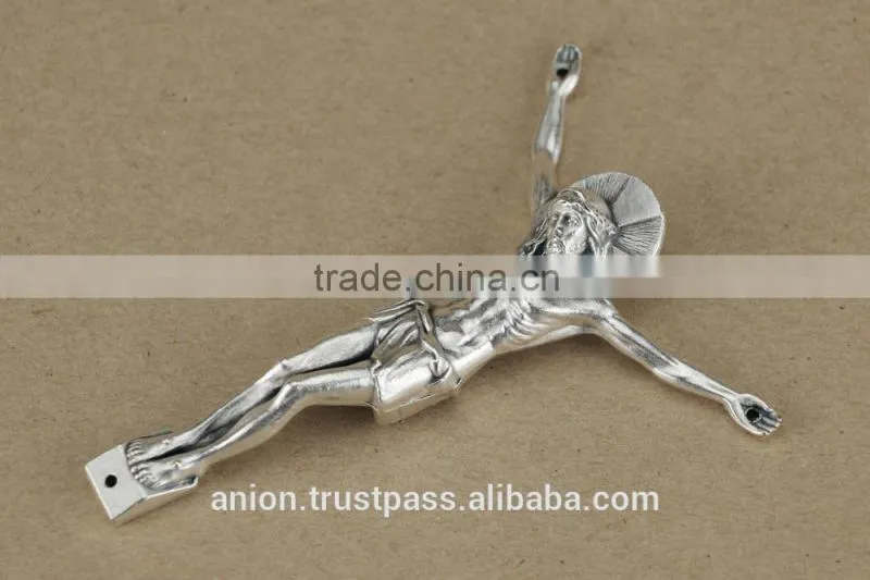 Metal Jesus Christ Crucifix for Olive Wood Crosses Large Size