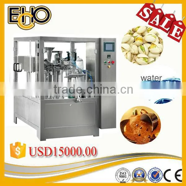 High speed new condition and grade rotary premade stand up bag counting full automatic Beverage Carousel type Bagger