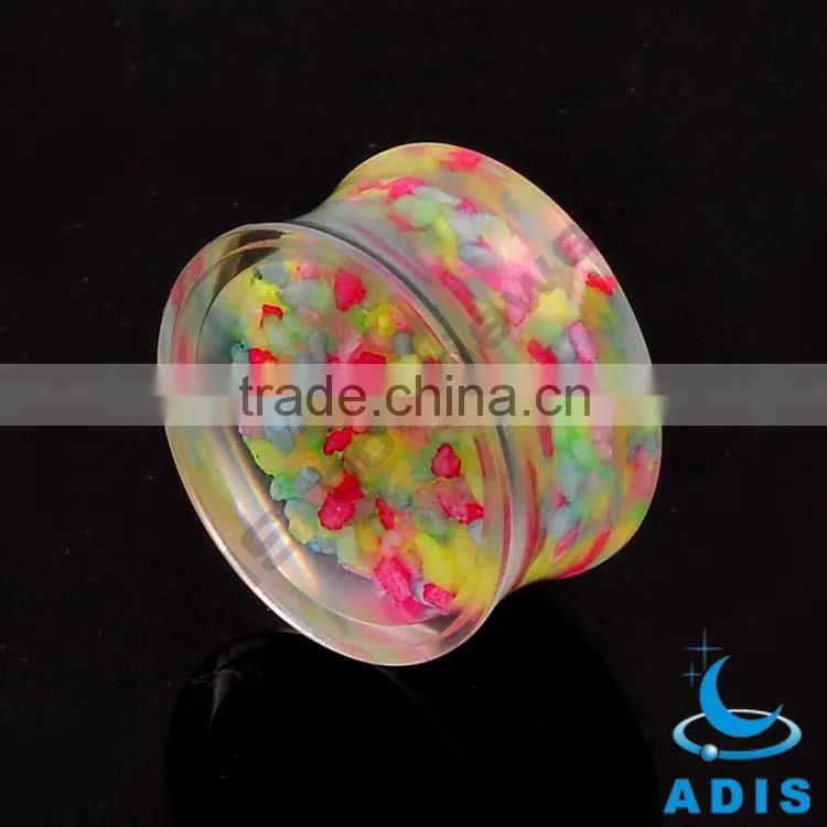2016 latest body piercing jewelry design glass ear tunnel flesh tunnel for women