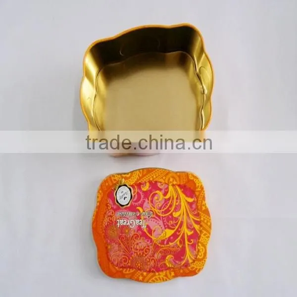 cute flower and durable mooncake metal gift tin box for kids
