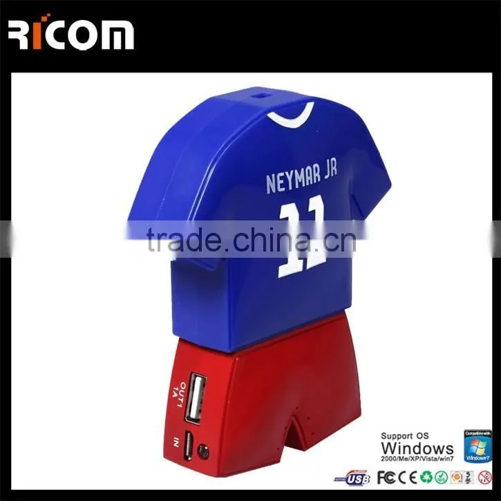 Ricom Shenzhen Cloth T Shirt shape power bank with Sport pattern design--PB102C--Shenzhen Ricom