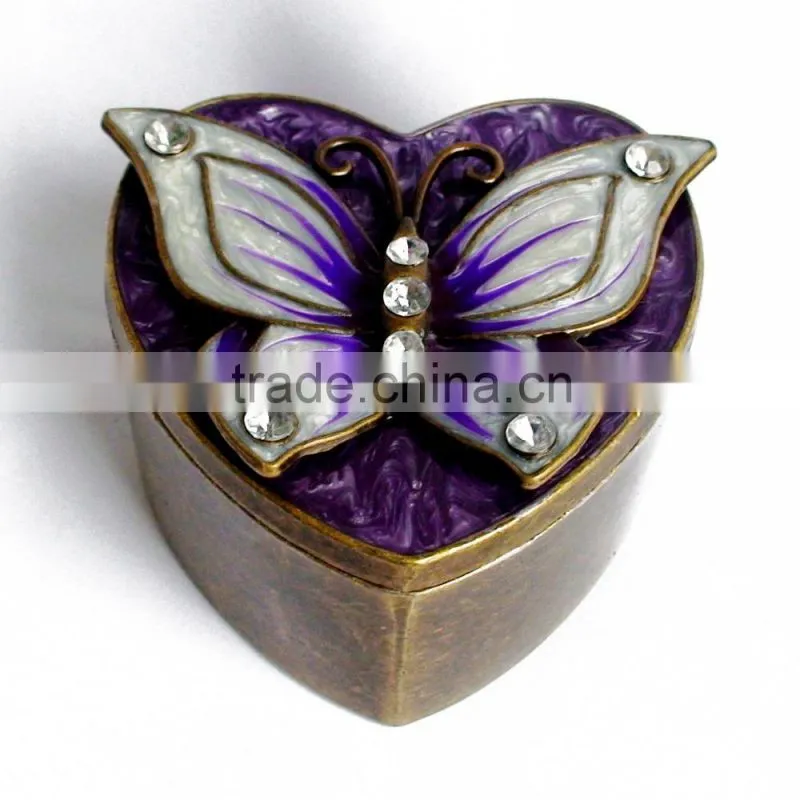fashion style heart-flower shape butterfly jewelry box 1/S