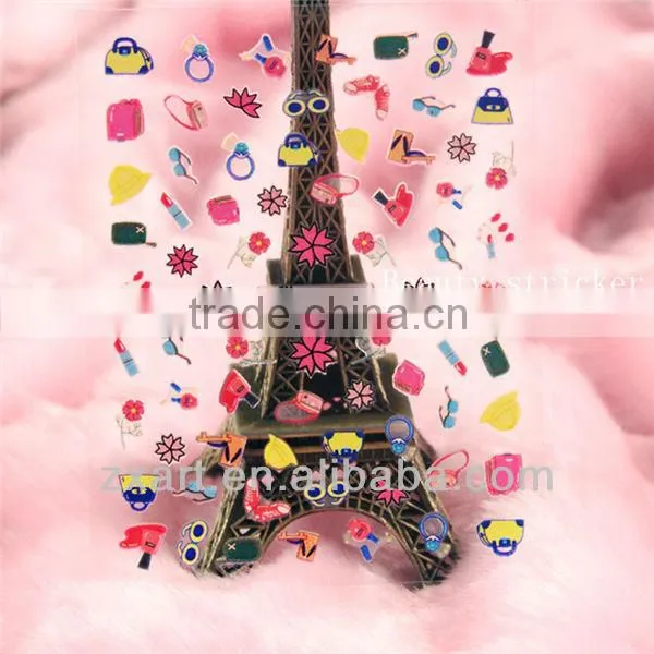popular 2016 hot sell water decals nail art stickers metallic color nail wraps