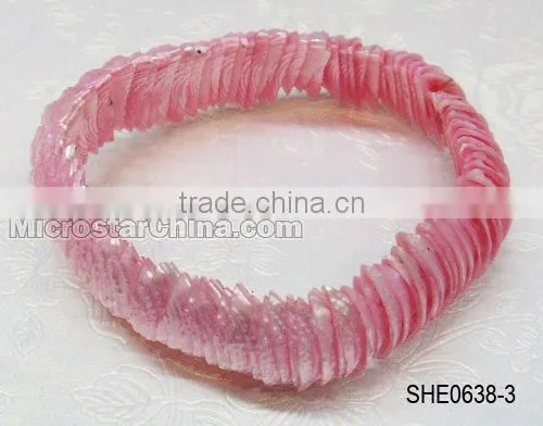 Homemade south sea shell paua shell bracelet