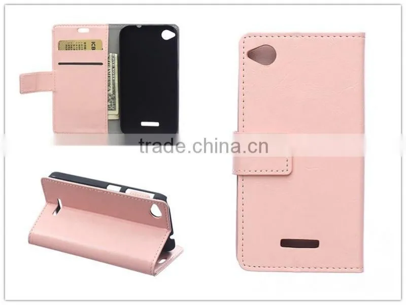 Wholesale color crazy horse pu lether case for htc 320/526/728/828/one A9 support adjustable stand function wallet case