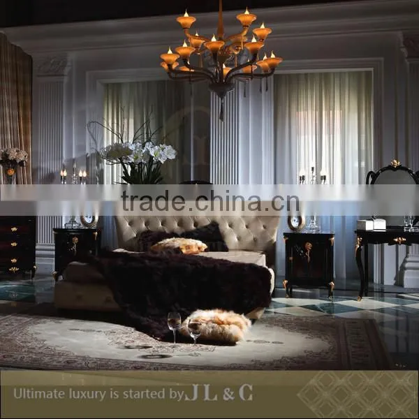 JB26-31 Bed stand with Gold Foil Camellia Flower Engraving from JL&C Luxury Classic Home Furniture (China Supplier)
