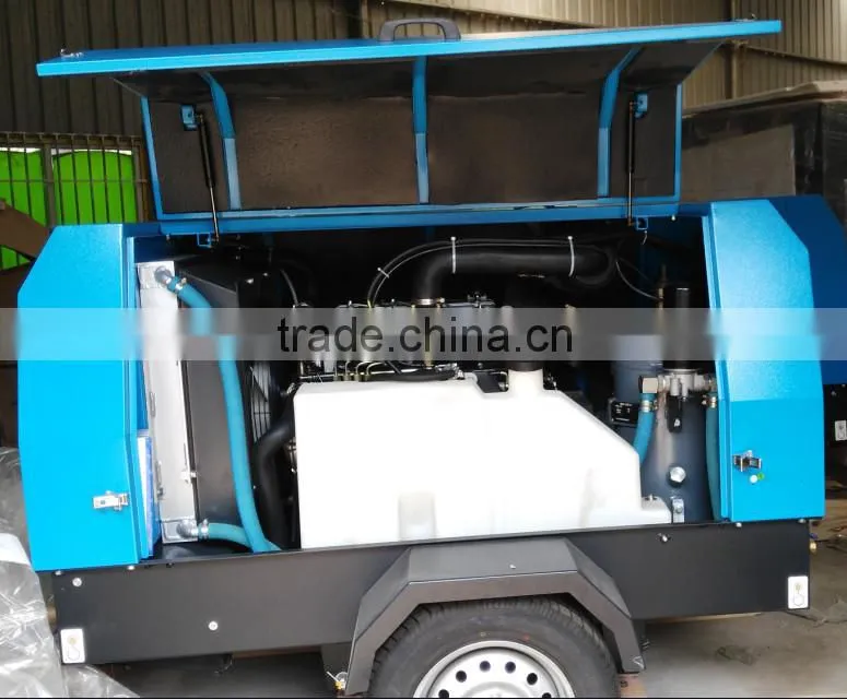 Mobile diesel rotary screw cement trailer compressor