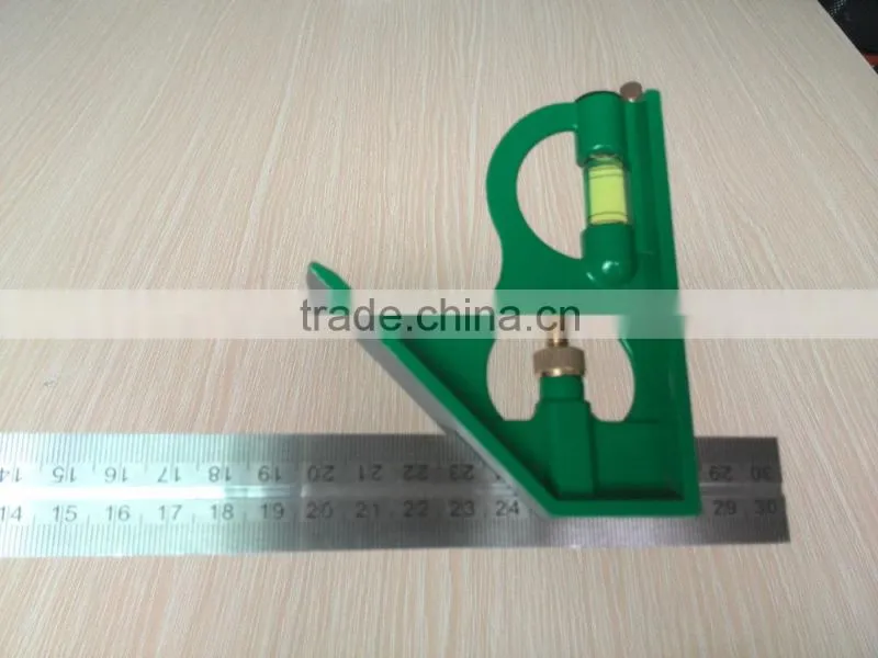 12" Combination Carpenter's set Square Slide Rule Right Angle Ruler with Bubble Level