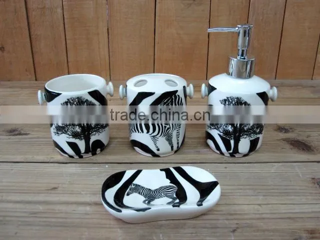 Modern Zebra Decal Ceramic Vase for Decoration
