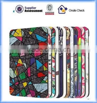 Tri Folding Color Printing Leather Case for Samsung Galaxy Tab A 7.0, Leather Case for Samsung Tab A 7.0 (T280)